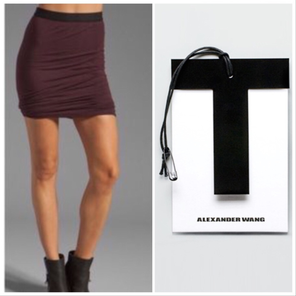 T by Alexander Wang Ruched Knit Skirt